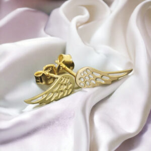 Złote kolczyki skrzydła 333