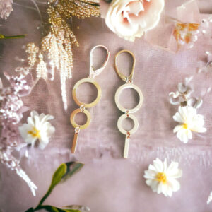 DŁUGIE WISZĄCE KOLCZYKI KÓŁKA KOŁA OPONKI ZŁOTE