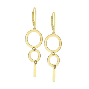 DŁUGIE WISZĄCE KOLCZYKI KÓŁKA KOŁA OPONKI ZŁOTE