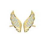 Kolczyki ze złota - skrzydła z cyrkoniami 1