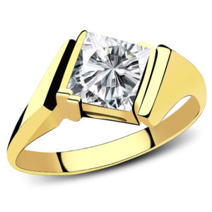 Złoty pierścionek sygnet z dużym kamieniem