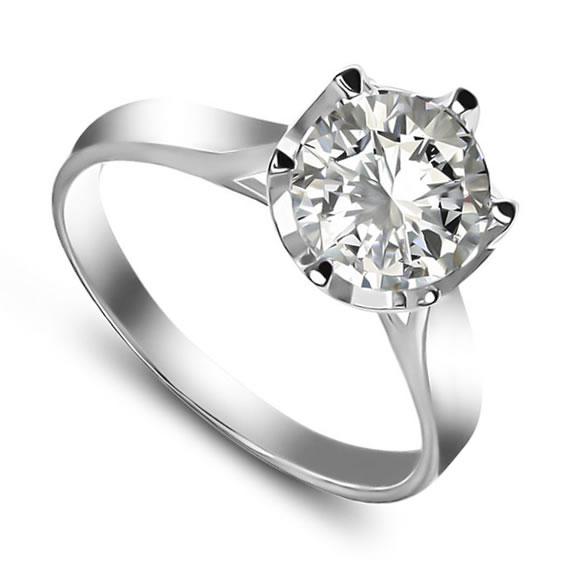 Pierścionek z białą cyrkonią 7mm