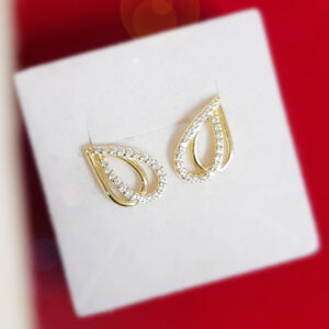 Kolczyki ze złota - kropelki z cyrkoniami