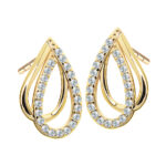 Kolczyki ze złota - kropelki z cyrkoniami