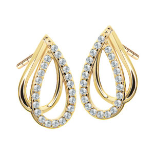 Kolczyki ze złota - kropelki z cyrkoniami