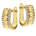 Złote kolczyki wzór drogi greckiej złoto 333