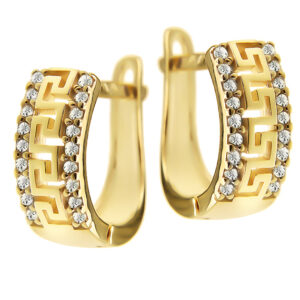 Złote kolczyki wzór drogi greckiej złoto 333