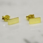 Złote kolczyki prostokąty 333