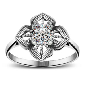 Pierścionek z ażurowym kwiatem