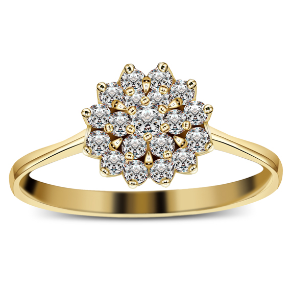 Złoty pierścionek z cyrkoniami 333