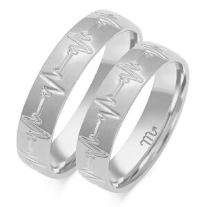 Obrączki z białego złota puls serca