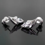 Kolczyki kropelki/łezki z białymi kamieniami