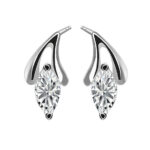 Kolczyki kropelki/łezki z białymi kamieniami