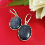 Wiszące kolczyki z dużym kamieniem - noc kairu