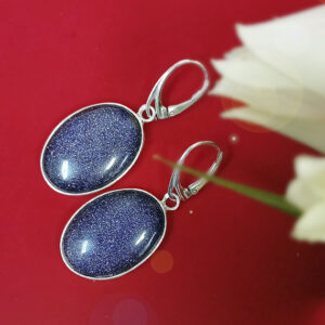 Wiszące kolczyki z dużym kamieniem - noc kairu