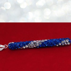 Wisiorek biało-niebieski cyrkonie Swarovskiego