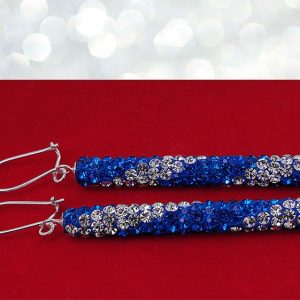 Kolczyki biało-niebieskie cyrkonie Swarovskiego