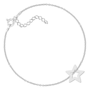 Srebrna bransoletka celebrytka gwiazdka konturowa