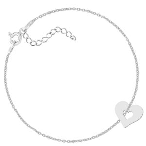 Srebrna bransoletka celebrytka z podwójnym sercem