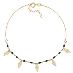 Złota bransoletka ze skrzydłami 333 8k