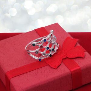 Ażurowy wielokolorowy pierścionek