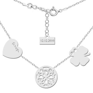 Celebrytka z trzema zawieszkami + Twój grawer