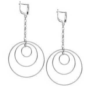 Kolczyki kółka na łańcuszku