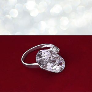 Pierścionek asymetryczny z cyrkonią 2cm