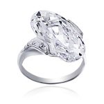 Pierścionek asymetryczny z cyrkonią 2cm