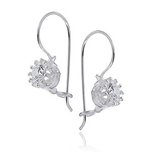 Kolczyki z białą cyrkonią bigiel