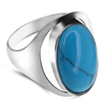 Pierścionek z turkusem 20x11mm