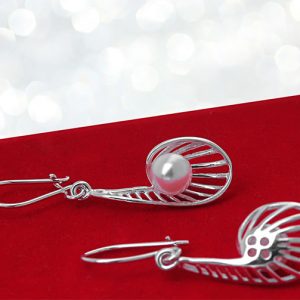 Ażurowe kolczyki z perłą 7mm