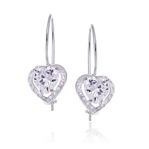 Kolczyki serca z cyrkoniami bigiel