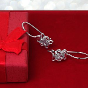 Kolczyki kwiaty z cyrkonią 6x4