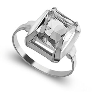 Pierścionek z prostokątną cyrkonią 10x8mm