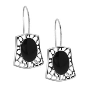 Retro kolczyki z onyksem