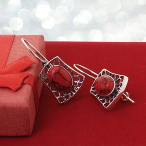 Retro kolczyki z koralem