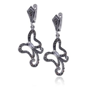 Kolczyki z markazytami i cyrkonią