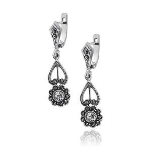 Kolczyki z markazytami i cyrkoniami