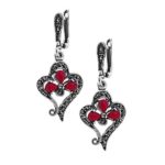 Kolczyki z markazytami i koralami