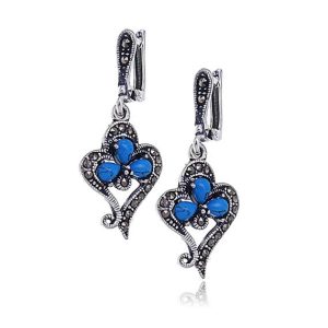 Kolczyki z markazytami i turkusami