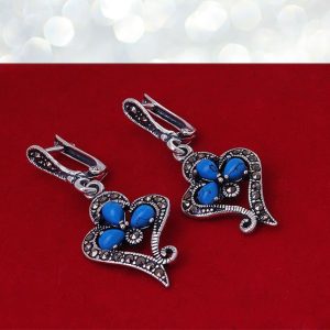 Kolczyki z markazytami i turkusami