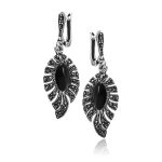 Kolczyki z markazytami i onyksem