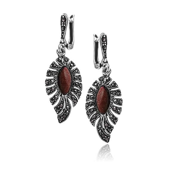 Kolczyki z markazytami i piaskiem pustyni 1 Kolczyki z markazytami i piaskiem pustyni