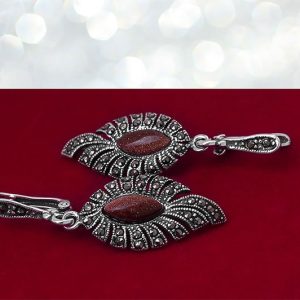 Kolczyki z markazytami i piaskiem pustyni