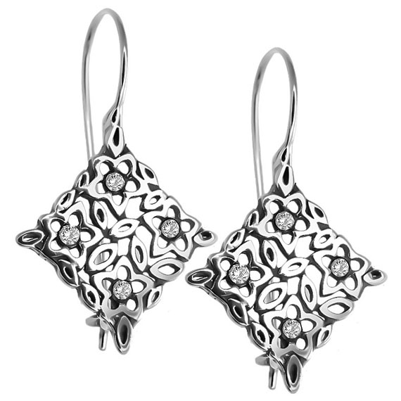 Kolczyki kwieciste ażurowe 1 Kolczyki kwieciste ażurowe