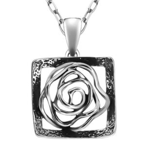 Wisiorek róża w ramce