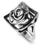 Pierścionek ażurowa róża