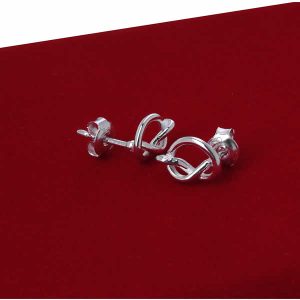 Kolczyki węzeł nieskończoność oksydowane