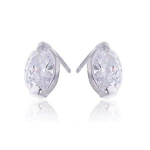 Kolczyki z cyrkonią białą 10x5mm